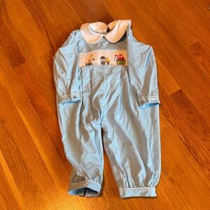 Stitchy Fish Blue Kids One Piece with Vehicle Design